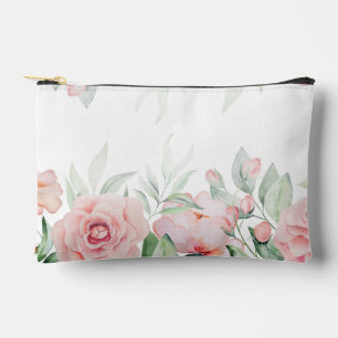 Pochette À Accessoires Coussin de jet floral rose aquarelle