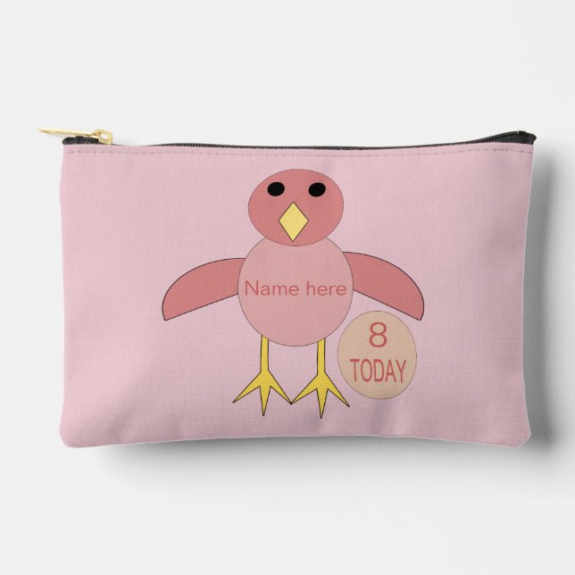 Pochette À Accessoires Coutume Rose Anniversaire Fille Chick (Recto)