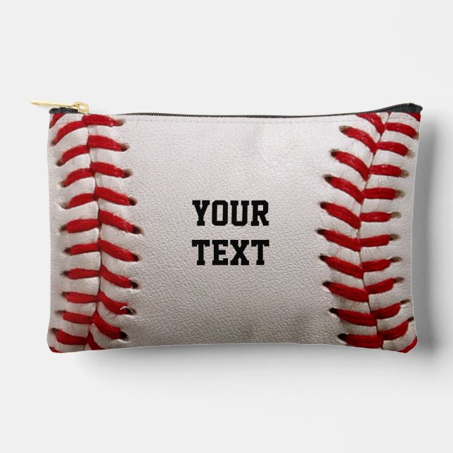 Pochette À Accessoires Couture Baseball Softball Texte Personnalisé (Recto)