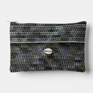 Pochette À Accessoires Cowrie Shell Grey Texture Artiste Crochet Imprimer