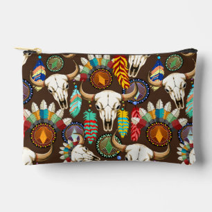 Pochette À Accessoires Crâne de buffle emblème amérindien