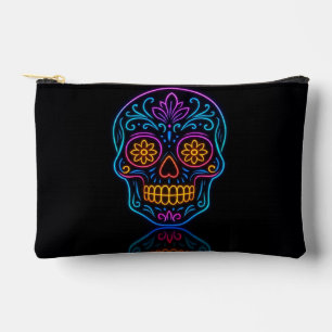 Pochette À Accessoires Crâne de sucre néon noir/bienvenue jour des morts