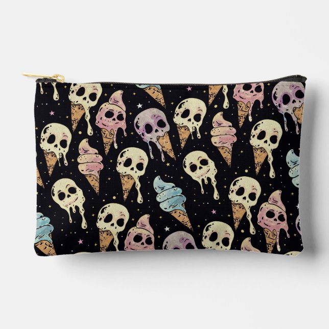 Pochette À Accessoires Crâne d'été Goth Skuls Crème de glace Éffrayant (Recto)