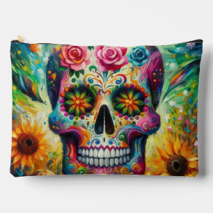 Pochette À Accessoires Crâne sucre Dia De Los Muertos Jour des Morts