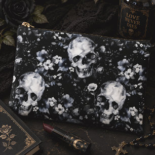 Pochette À Accessoires Crânes Floraux Gothiques Botanique Sombre