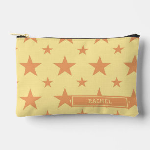 Pochette À Accessoires Crayon Constellation Motif Étoiles Orange Jaune