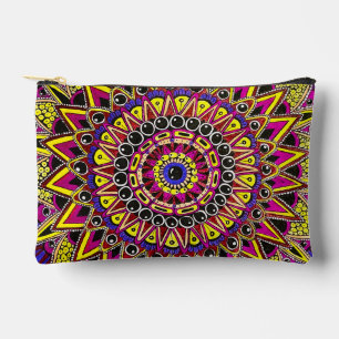 Pochette À Accessoires Crayon de couleur mandala violet jaune