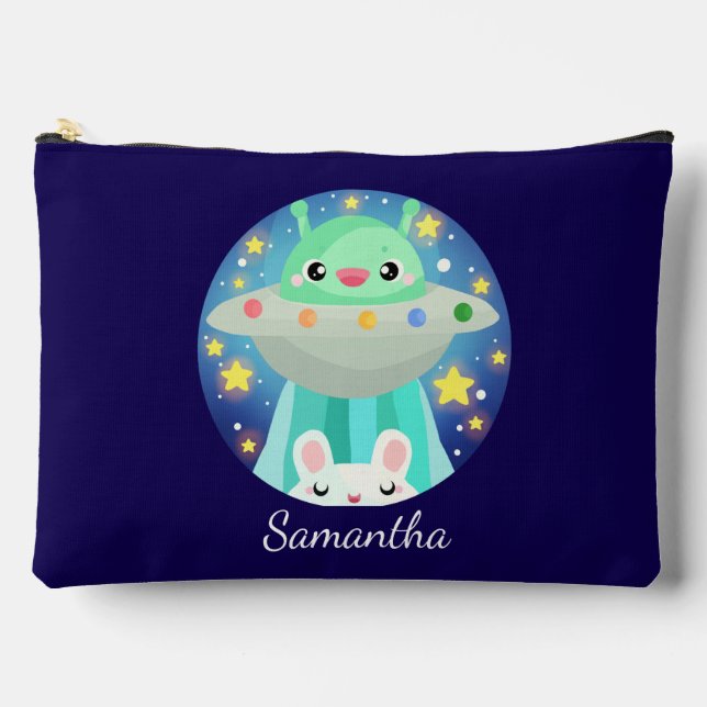 Pochette À Accessoires Créature de l'espace mignonne et lapin (Recto)