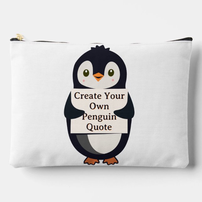 Pochette À Accessoires Créez Votre Propre Citation de Manchot (Recto)