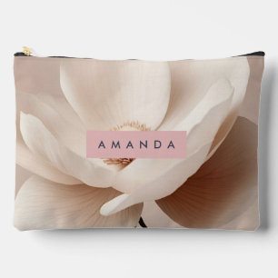 Pochette À Accessoires Crème douce personnalisée Magnolia Bloom esthétiqu