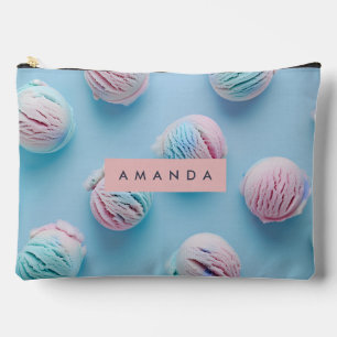 Pochette À Accessoires Crème Glacée Pastel Personnalisée Arc-en-Ciel
