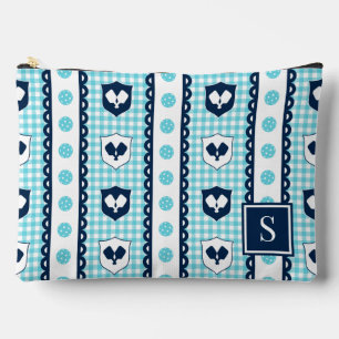 Pochette À Accessoires Crête de Pickleball Préparatoire Gingham - Turquoi