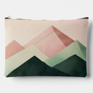Pochette À Accessoires Crête Pastel – Paysage de Montagne Géométrique #1