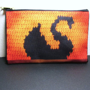 Pochette À Accessoires Crochet d'artiste du Cygne noir Coucher de soleil 