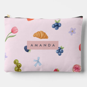 Pochette À Accessoires Croissant Whimsical Personnalisé & Motif Berry