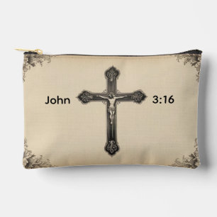 Pochette À Accessoires Crucifix Jean 3:16 chrétien