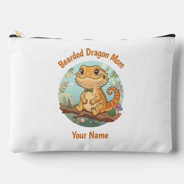 Pochette À Accessoires Custom Bearded Dragon Mom Accessory Pouch (Recto)