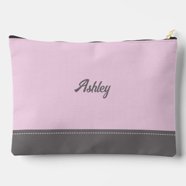 Pochette À Accessoires Custom blush pink gray personalized preppy stylish (Verso)