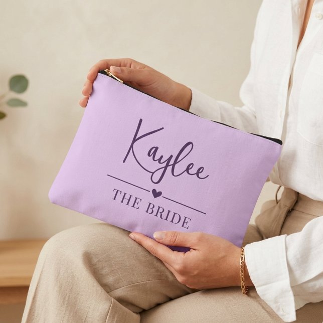 Pochette À Accessoires Custom Bridal Shower Favor Pouch Wife Wedding Gift (maid of honor pouch gift, custom bride pouch gift, future mrs makeup pouch gift, engagement party)