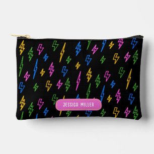 Pochette À Accessoires Custom Colorful 80's Retro Neon Lightning School