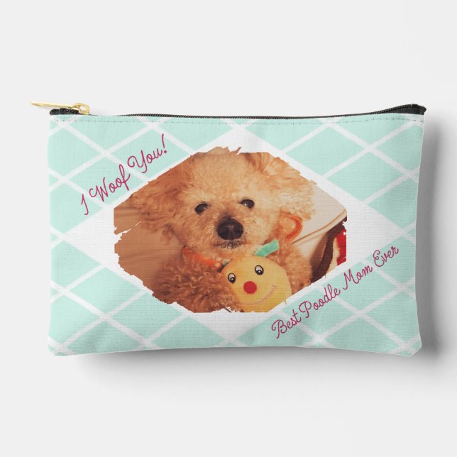 Pochette À Accessoires Custom Dog Photo Pouch | Best Poodle Mom Ever Gift (Recto)