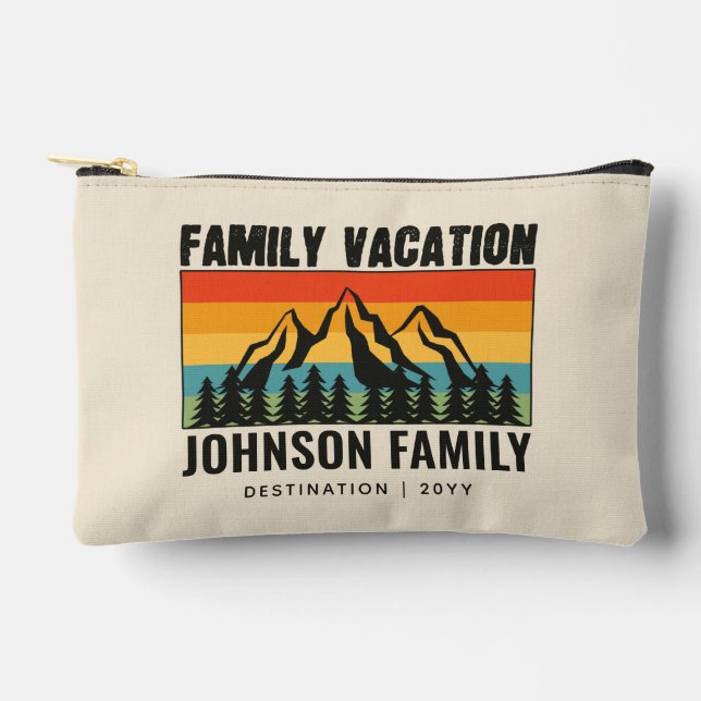 Pochette À Accessoires Custom Family Vacation Mountains Randonnée Camping (Recto)