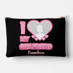 Pochette À Accessoires Custom I Love My Girlfriend - Ajouter photo et nom