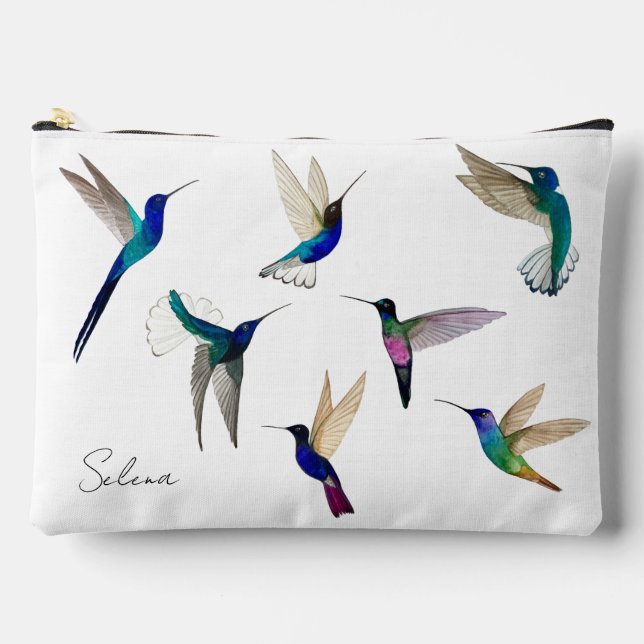 Pochette À Accessoires Custom Tropical Hummingbirds  (Recto)