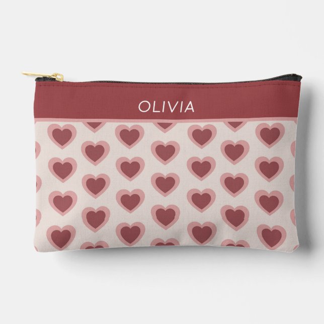 Pochette À Accessoires Customized Y2K Heart in Bordeaux Pink Retro (Recto)