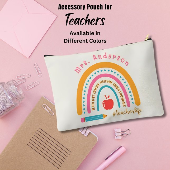 Pochette À Accessoires Cute Arc-en-ciel Appréciation des enseignants Cade (Créateur téléchargé)