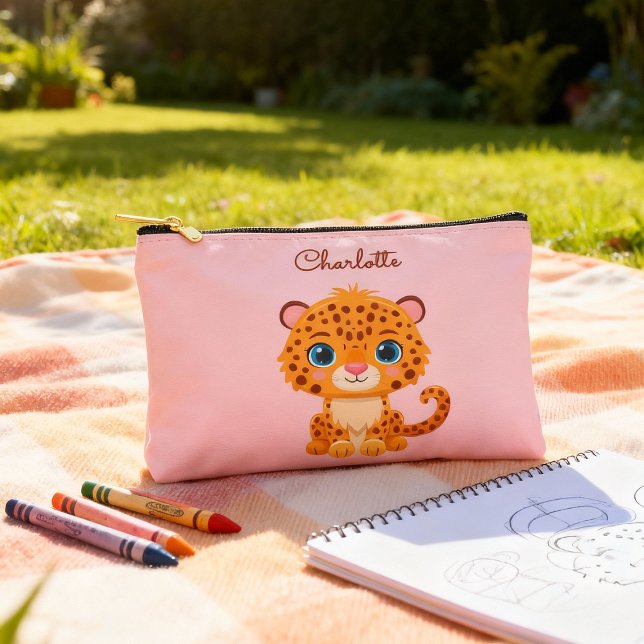 Pochette À Accessoires Cute Baby Leopard Safari Animal Kids (Créateur téléchargé)