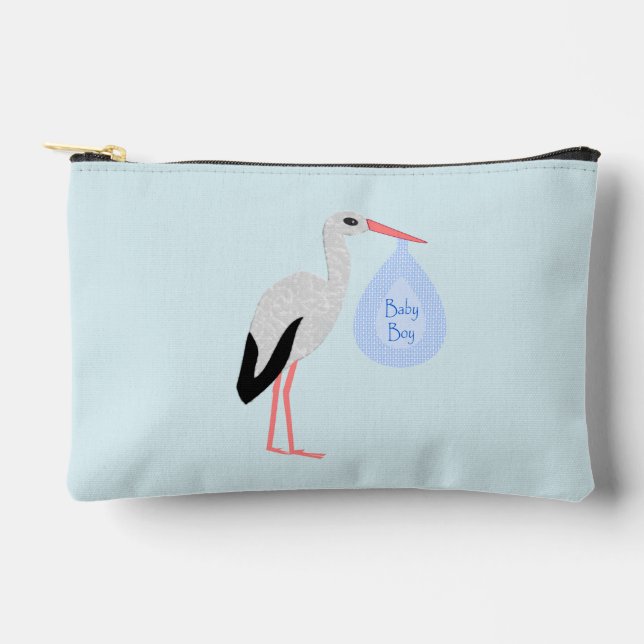 Pochette À Accessoires Cute Blue Baby Boy Stork (Recto)