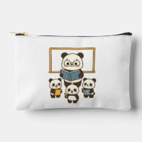 Cute Cartoon Panda enseignant et élèves de l'école