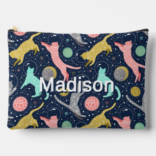 Pochette À Accessoires Cute Céleste Mystical Space Chats Personnalisés