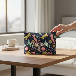 Pochette À Accessoires Cute Céleste Mystical Space Chats Personnalisés