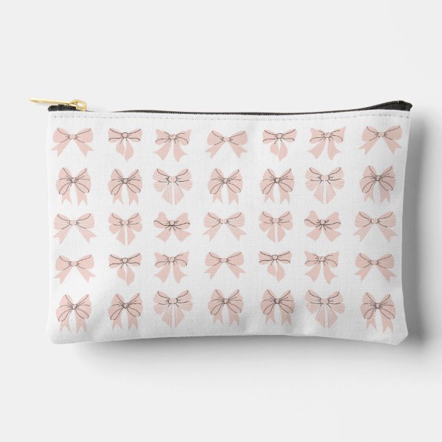 Pochette À Accessoires Cute Coquette Bow Pink Blush (Recto)