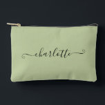 Pochette À Accessoires Cute Girly Minimalist Custom Name | Sage Green<br><div class="desc">Looking for a special gift for your bridesmaids? Our cute and girly sage green accessory pouch can be customized with their names! This minimalist design is perfect for storing makeup,  jewelry,  or other small essentials. Personalize each pouch with your bridesmaid's name for a thoughtful and unique touch.</div>