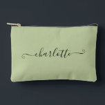 Pochette À Accessoires Cute Girly Minimalist Custom Name | Sage Green<br><div class="desc">Looking for a special gift for your bridesmaids? Our cute and girly sage green accessory pouch can be customized with their names! This minimalist design is perfect for storing makeup,  jewelry,  or other small essentials. Personalize each pouch with your bridesmaid's name for a thoughtful and unique touch.</div>