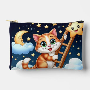 Pochette À Accessoires Cute Kitty grimpe à l'échelle de la lune