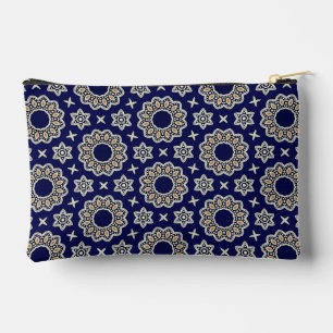 Pochette À Accessoires Cute Marine Bleu Blanc & Or Mandala Dot Art Design