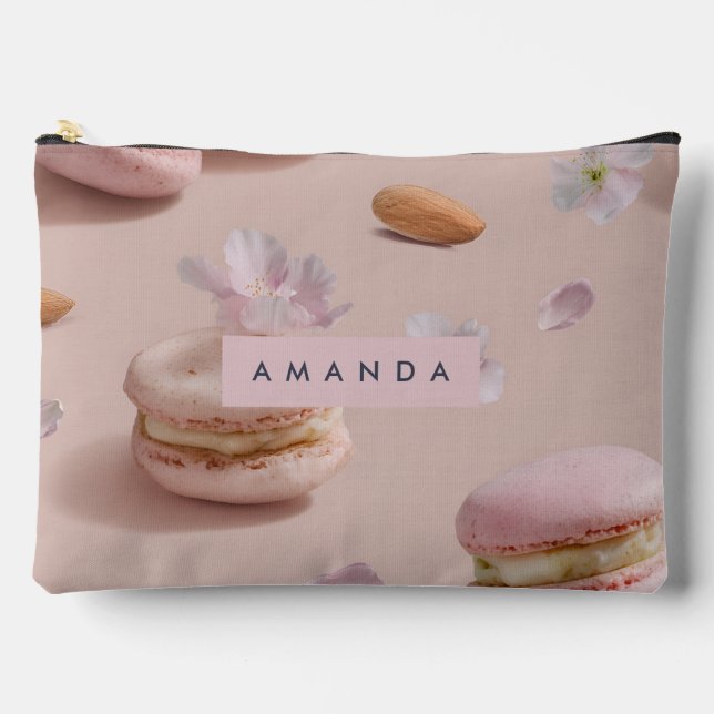 Pochette À Accessoires Cute personnalisée Pastel Macaron Fleur aux amande (Recto)