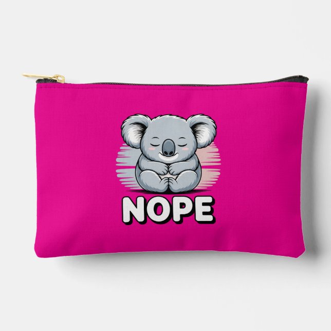 Pochette À Accessoires Cute Sleeping Koala “Nope” Funny Cartoon (Recto)