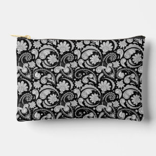 Pochette À Accessoires Cute vintage noir blanc paisley motif