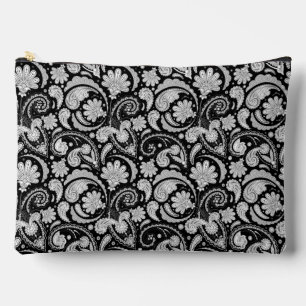 Pochette À Accessoires Cute vintage noir blanc paisley motif