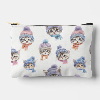 Pochette À Accessoires Cute watercolour kittens in hats and scarves