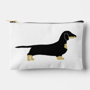 Pochette À Accessoires dachshund noir et silhouette tan
