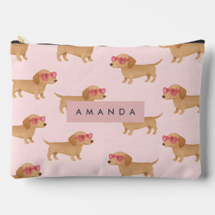 Pochette À Accessoires Dachshund Personnalisé Adorable Chien