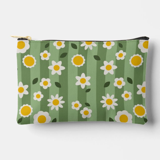 Pochette À Accessoires Daisy Green - Accessoires Floraux Pouch (Recto)