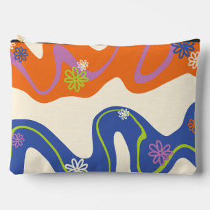 Pochette À Accessoires Daisy Groove Bleu, orange, violet, vert et crème
