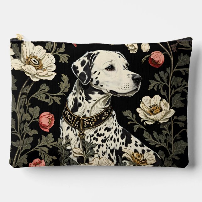 Pochette À Accessoires Dalmatien élégant inspiré de William Morris (Recto)